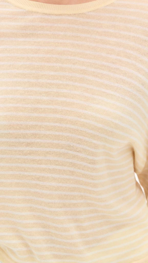 White + Warren Superfine Cashmere Blend Striped Sweatshirt 5