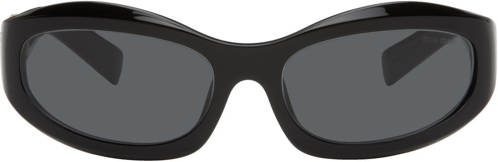 【MIU MIU】Glimpse Sunglasses BLACK Black Glimpse oval-frame acetate sunglasses | MIU MIU | NET