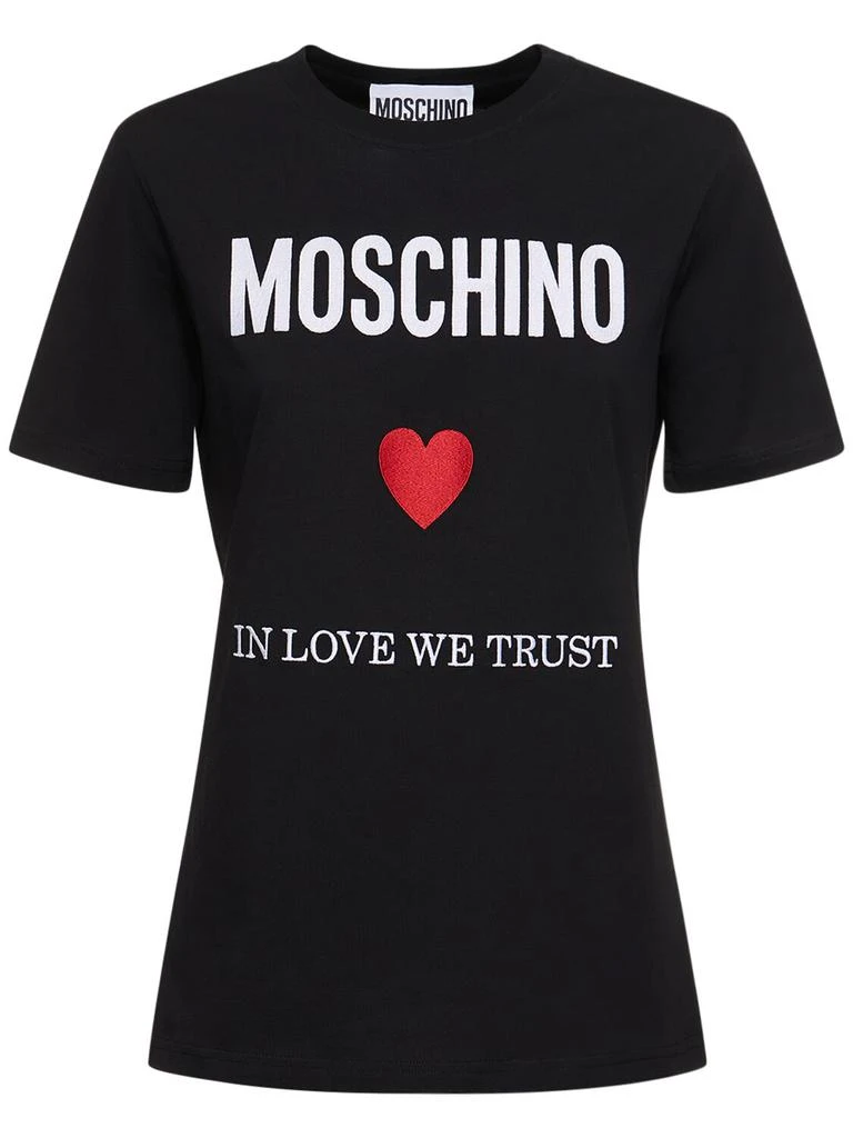 MOSCHINO Cotton Jersey Logo T-shirt 1