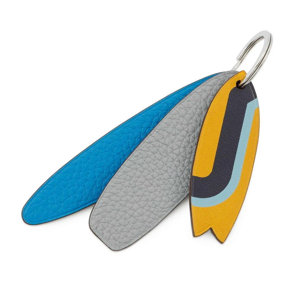 Hermes blue Jaune Chevre Myzore Leather Swift Leather Togo Leather Keyring (Pre-Owned)