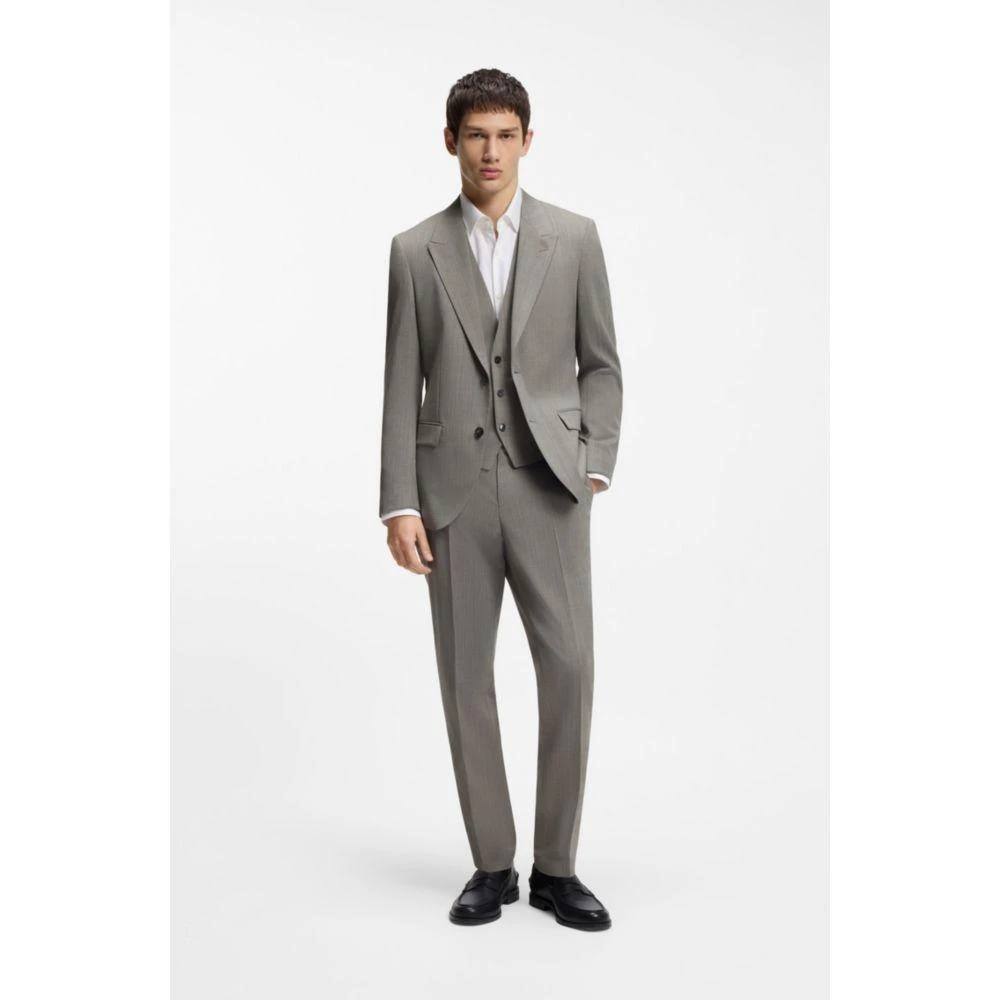 Hugo Boss Three-piece slim-fit suit in wool-blend poplin 2