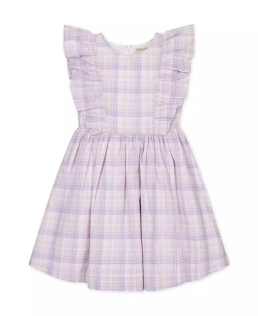 Hope 
Henry Little and Big Girls
 Linen Flutter Sleeve Pinafore Dress