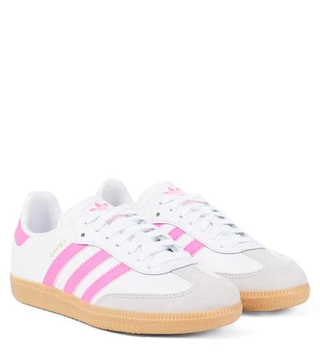 adidas Samba OG Shoes - Kids - Cloud White / Light Pink / Gum - 3.5