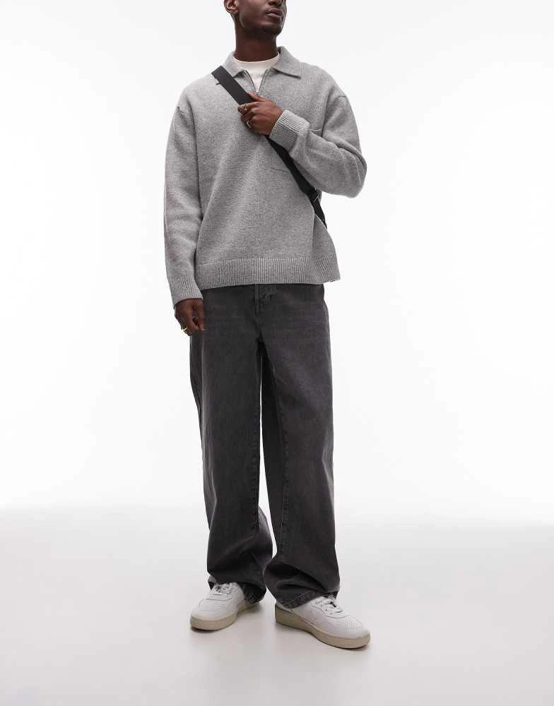 Shop Topman baggy jeans in washed black on Sale at BeyondStyle