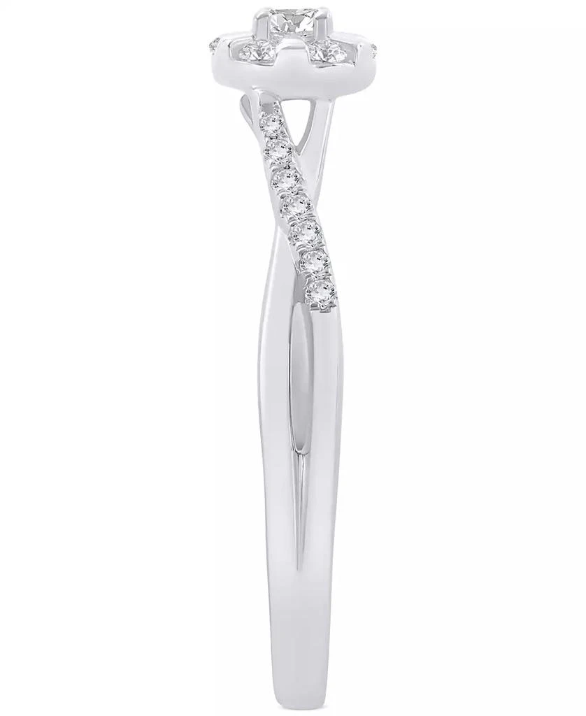 Macy's Diamond Halo Swirl Promise Ring (1/4 ct. t.w.) in Sterling Silver 4