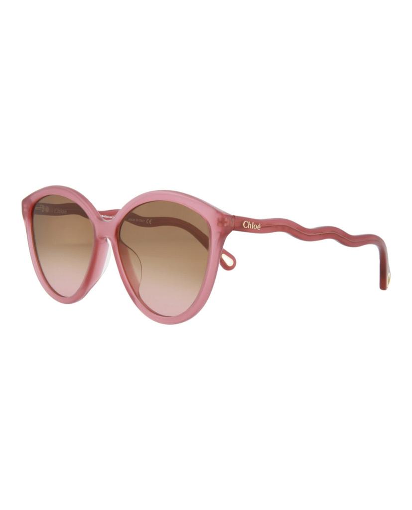 Chloé Zelie Round-Frame Bio Acetate Sunglasses