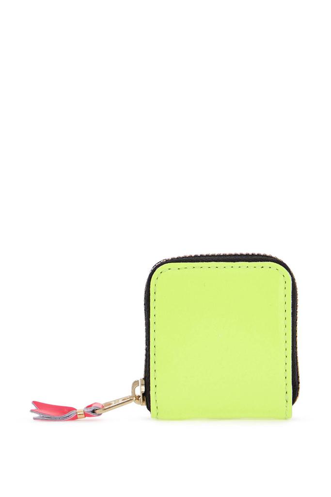 Comme des Garcons compact wallet super fluo yellow in goat leather with zip