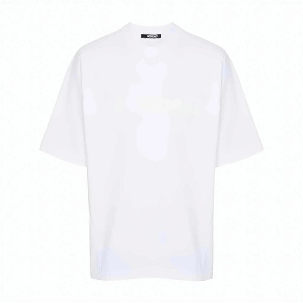 Jacquemus Minimalist White Cotton Tee With Embossed Logo