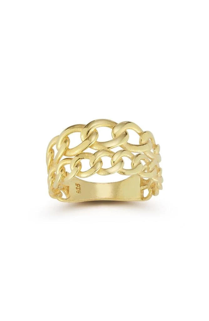 CHLOE AND MADISON 14K Gold Plated Sterling Silver Curb Chain Ring