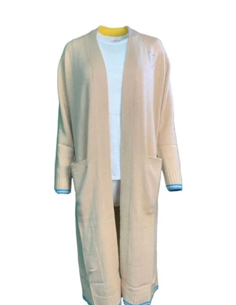 KERRI ROSENTHAL Love On Repeat Cashmere Cardi In Oatmeal