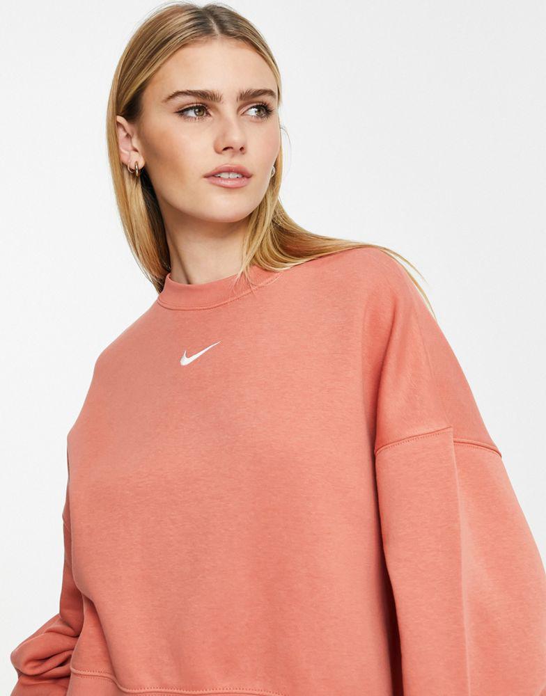 nike mini swoosh oversized cropped sweatshirt