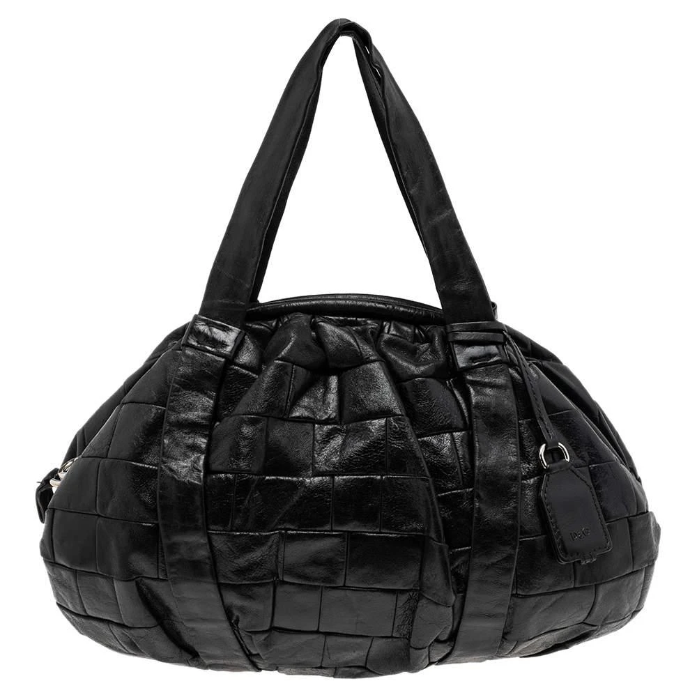 Dolce & Gabbana D&G Black Woven Leather Miss Diana Hobo 1