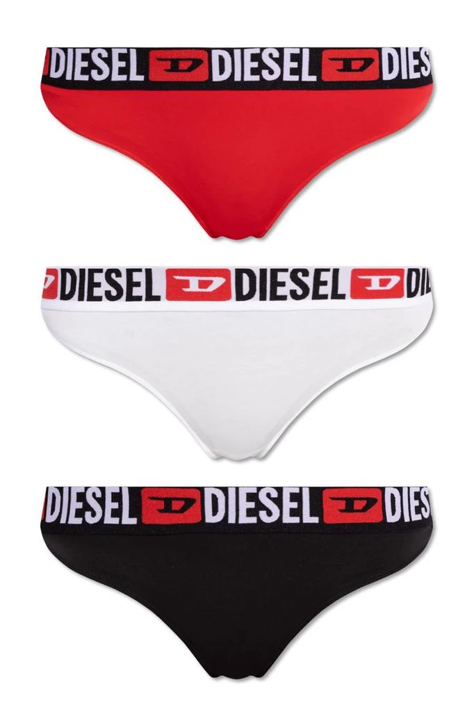 Diesel Diesel Ufst-Stars-Threepack Logo Waistband Thongs 1