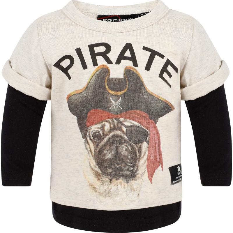 Rock Your Baby Pirate pug t shirt in white