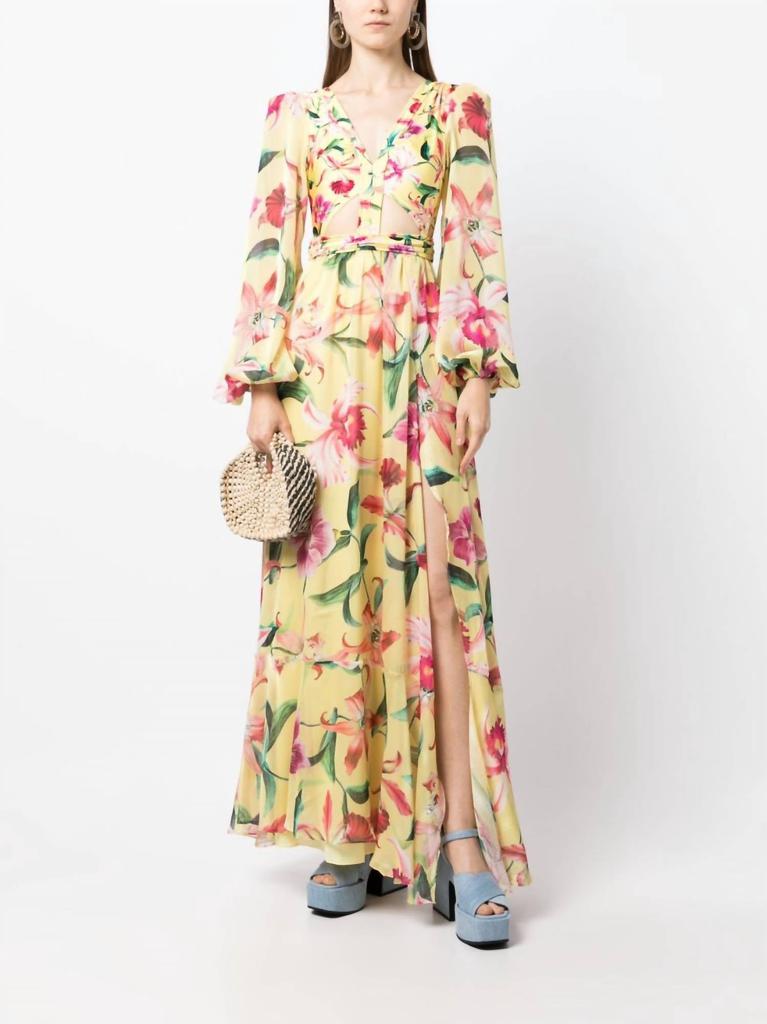 PatBO Laelia Cut-Out Maxi Dress In Yellow