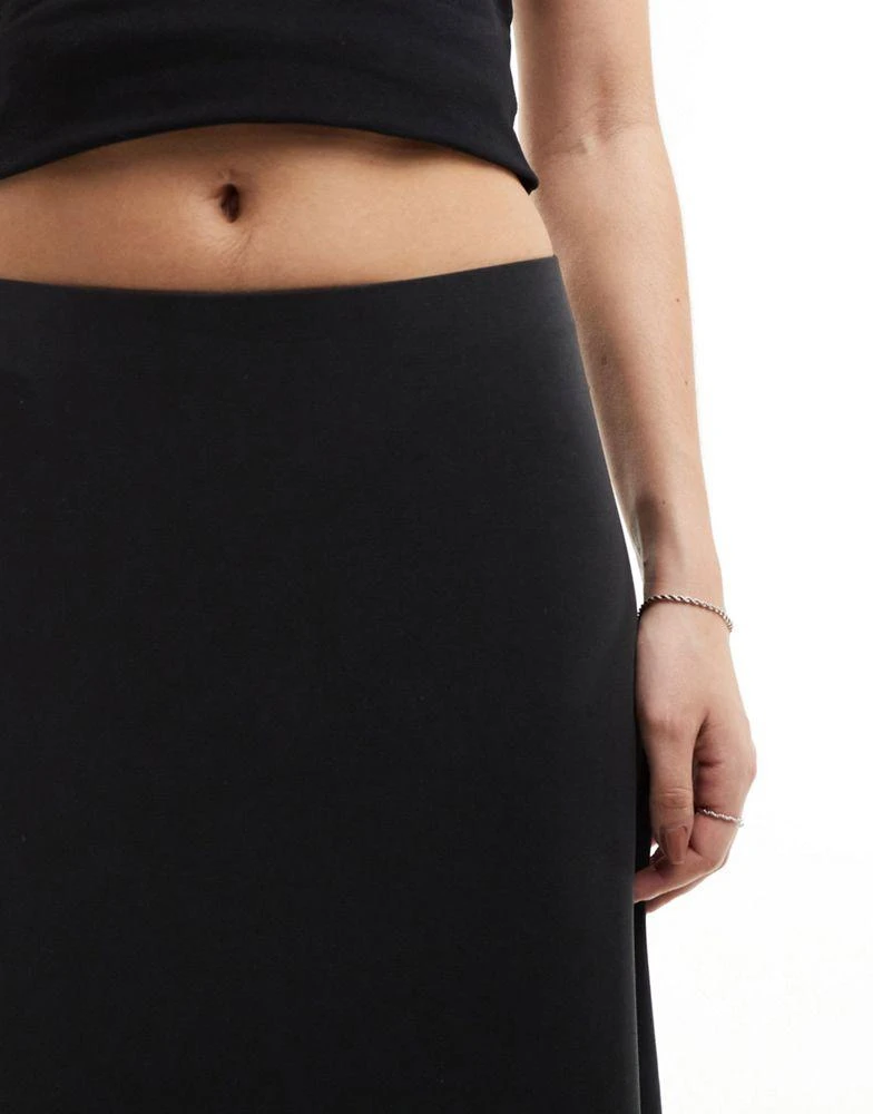 Weekday Weekday Signe drape midi skirt in black 4