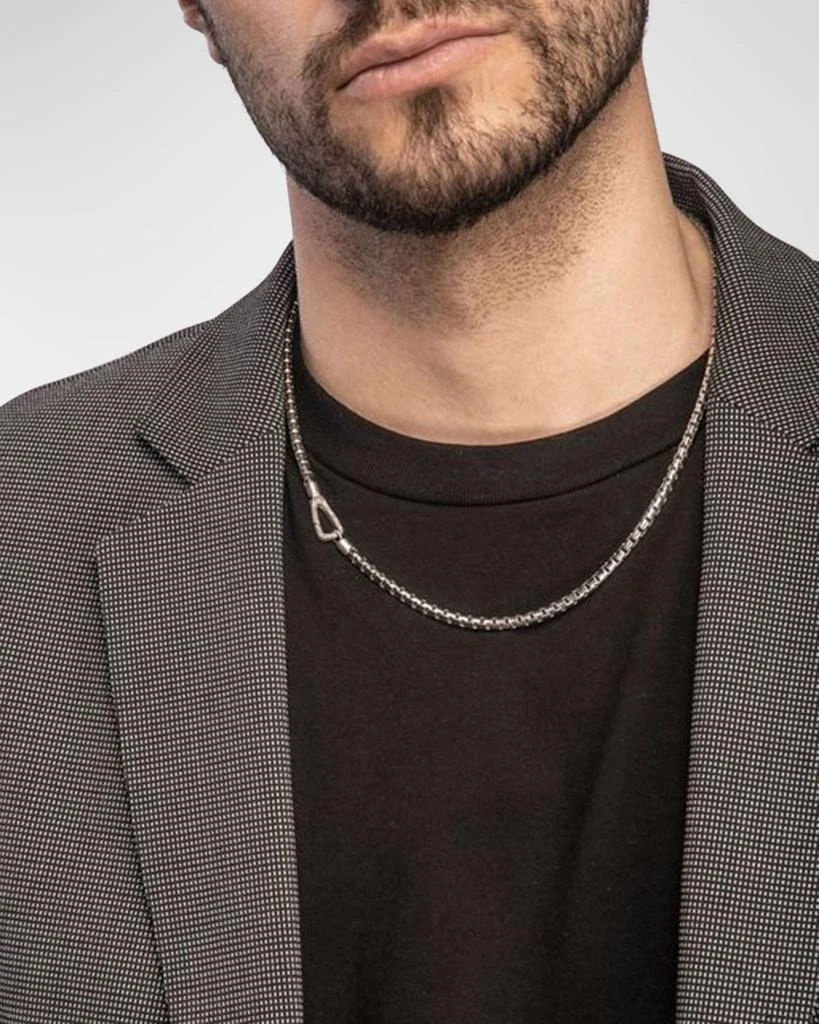 Marco Dal Maso Men
s Ulysses Box Chain Necklace in Silver, 52mm 2