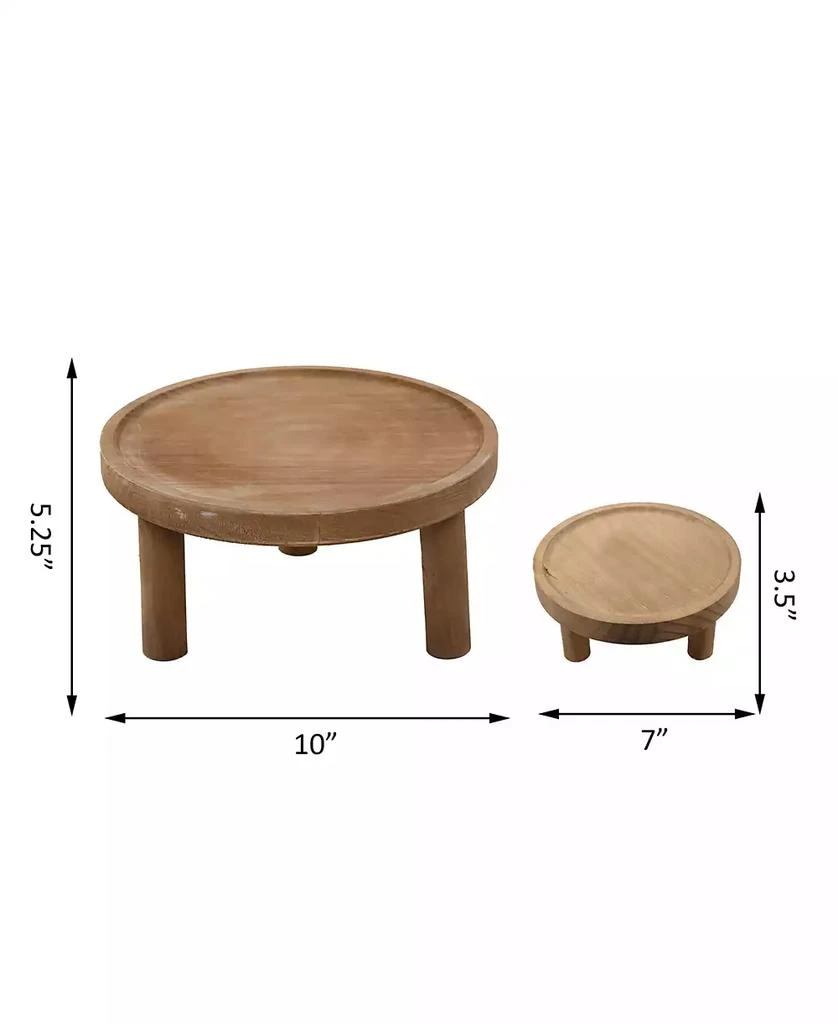 Flora Bunda Footed Wood Plant Stand, Set of 2 2