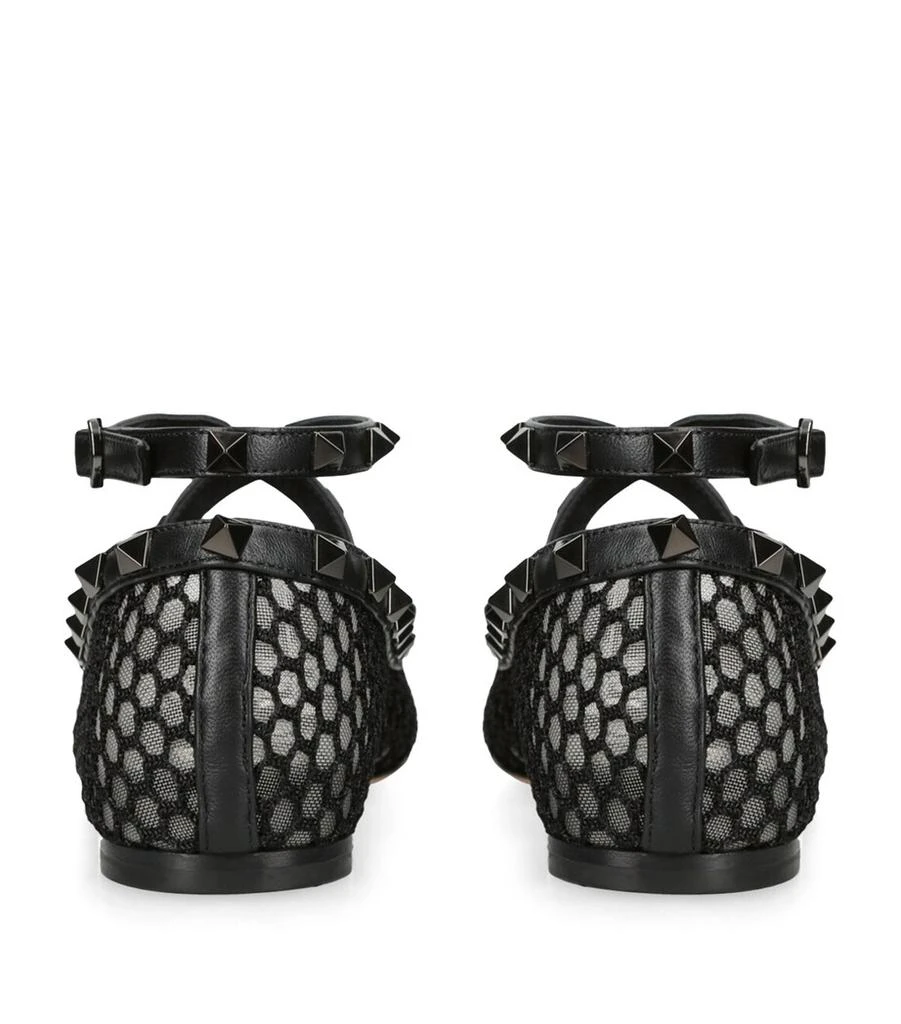 Valentino Rockstud Mesh Ballerina Flats 2