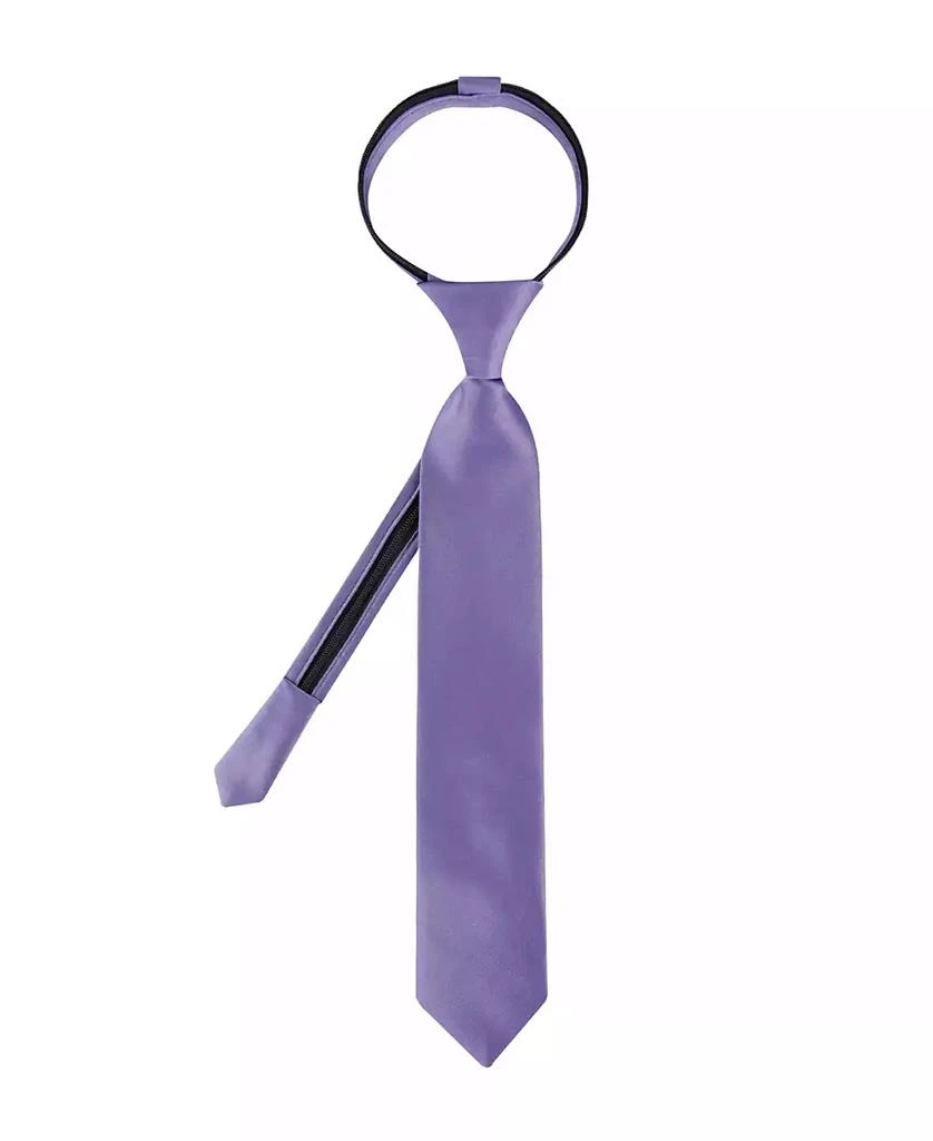 Calvin Klein Boys Solid Satin Pre-Tied Zipper Tie