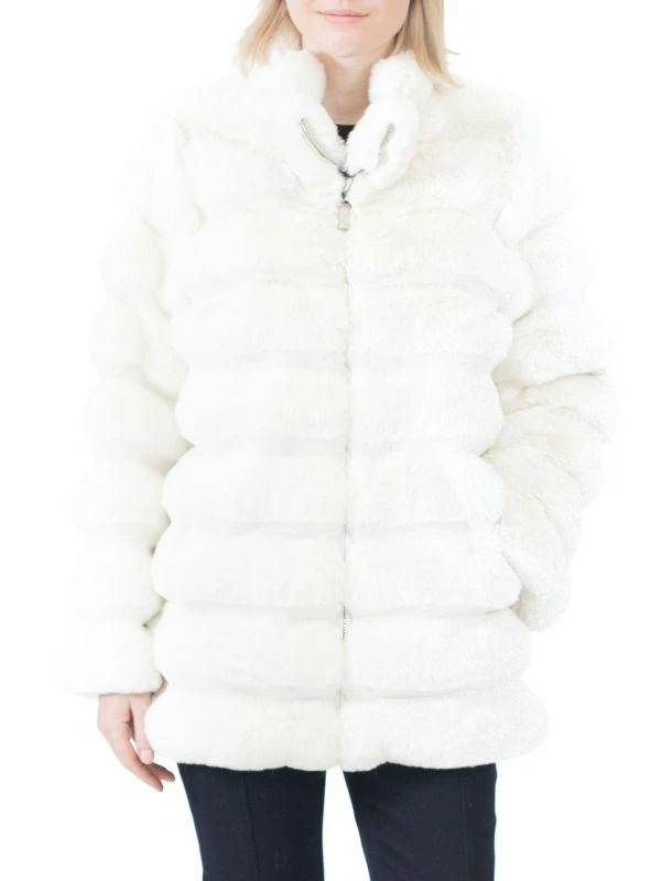 BELLE FARE Grooved Faux Fur Coat 1