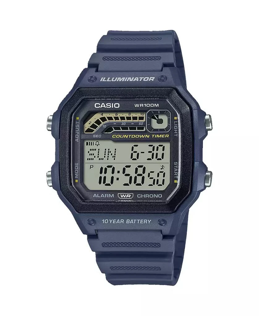 Casio Men's Digital Blue Resin Watch 42.1mm, WS1600H-2AV 1