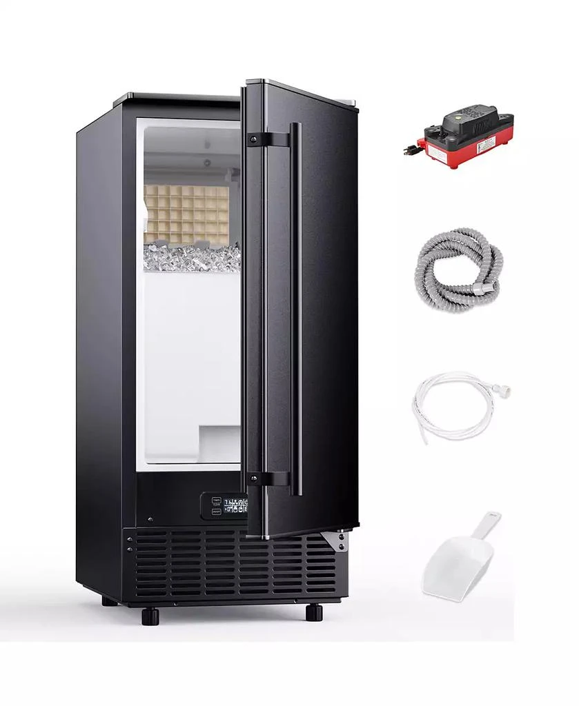 Euhomy 80-lb/Day Freestanding Cubed Ice Maker in Black with Auto-Cleaning