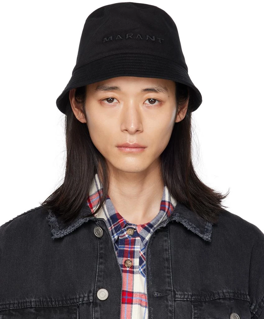 Isabel Marant Black Haley Logo Bucket Hat 1