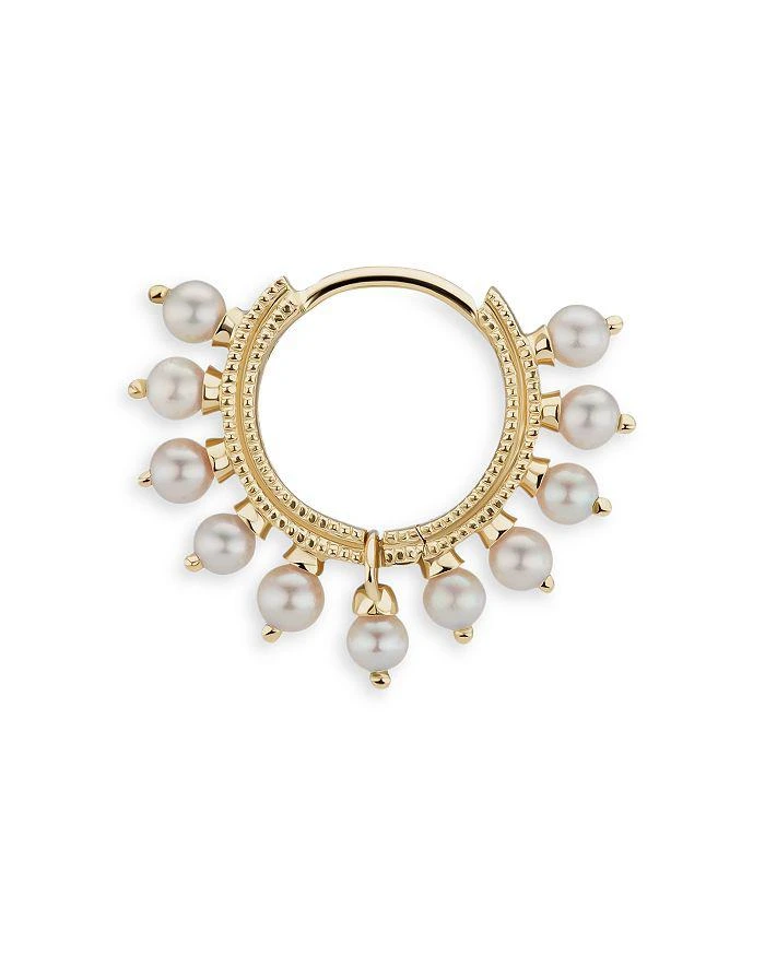 Maria Tash 14K Yellow Gold Freshwater Pearl Small Single Hoop Earring 1