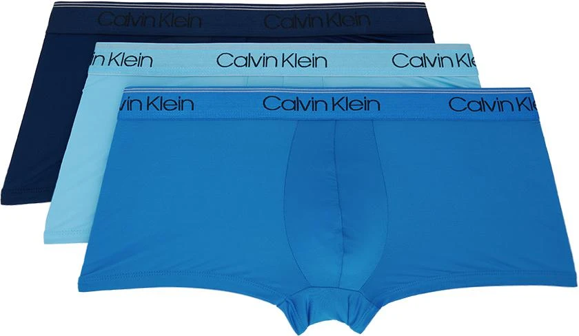 Calvin Klein Three-Pack Blue Low-Rise Boxers 1
