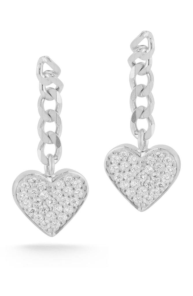 Sphera Milano Pave CZ Heart Drop Earrings