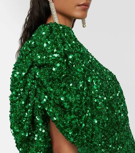 ROTATE Birger Christensen Sequined puff-sleeve maxi dress 5