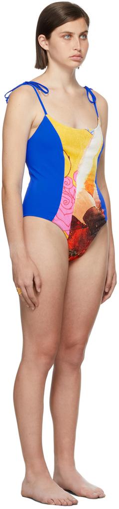 Rave Review SSENSE Exclusive Blue & Orange Ophie One-Piece Swimsuit