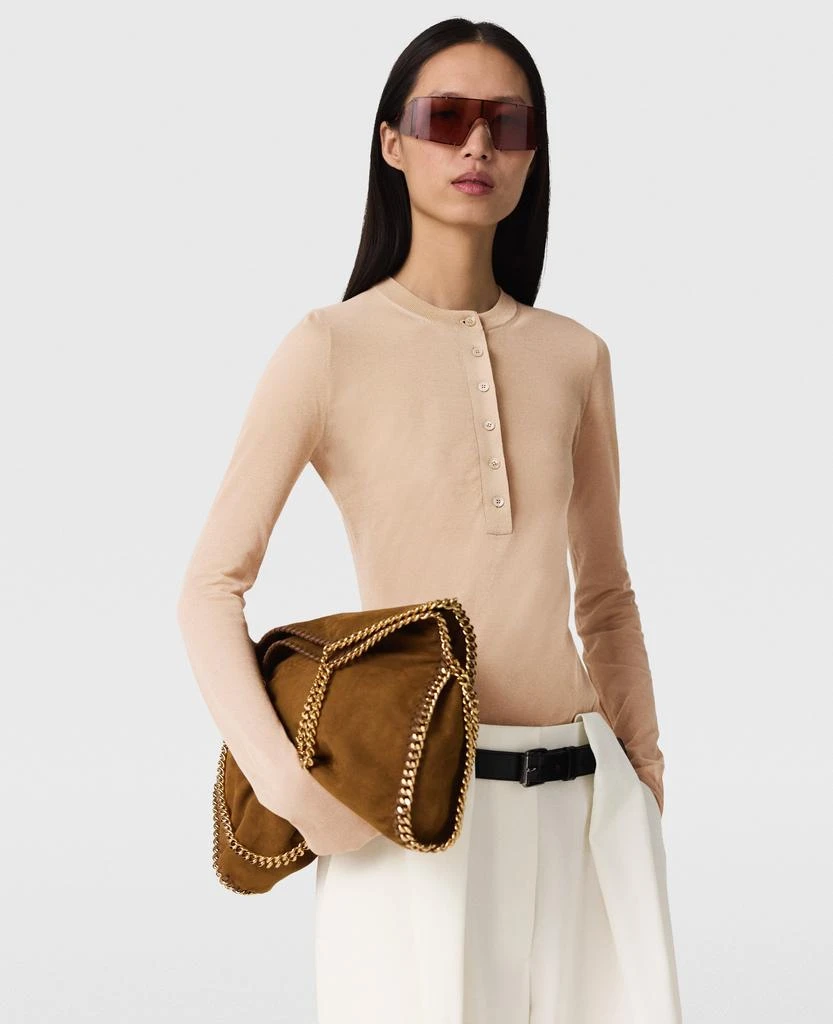 Stella McCartney Stella McCartney - Sheer Long Sleeve Crewneck Top, Woman, Nude, Size: L 1