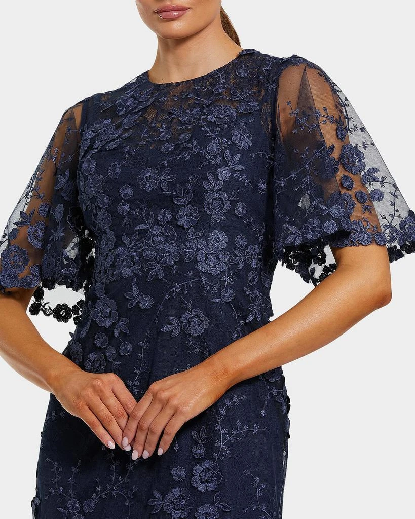 Mac Duggal Embellished Lace Flutter-Sleeve Gown 2