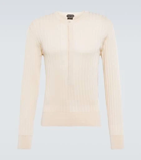 Tom Ford Silk-blend Henley sweater 1