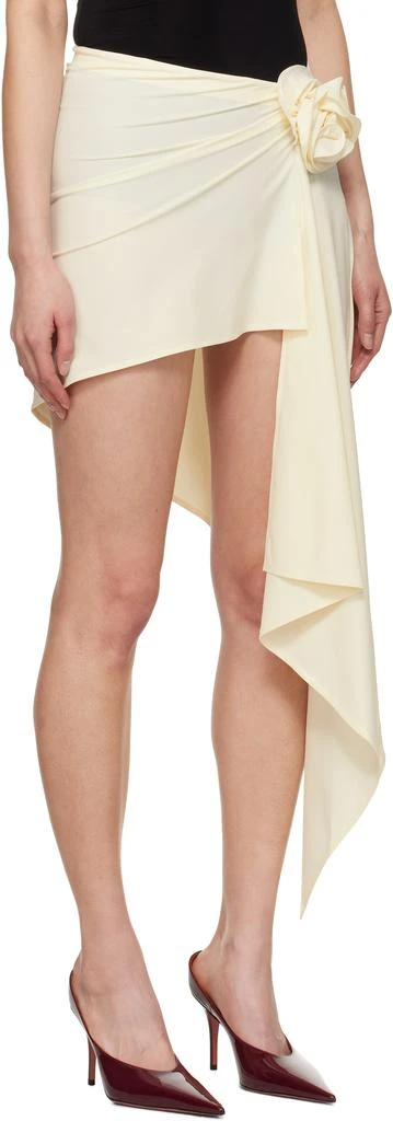 Magda Butrym Off-White Asymmetrical Draped Swim Miniskirt 2