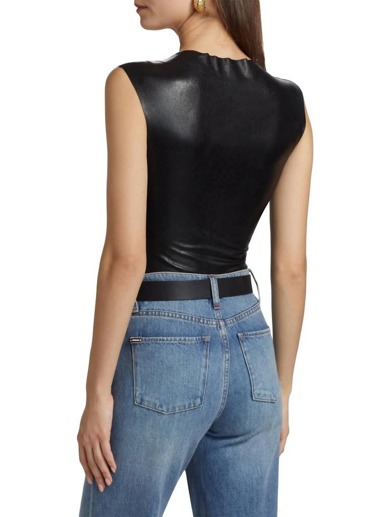 Commando Commando - Faux Leather Cap Sleeve Bodysuit 2