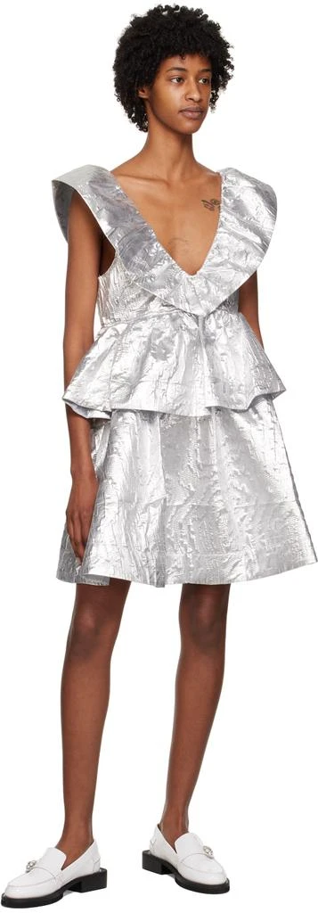 Ganni Silver Layered Minidress 4