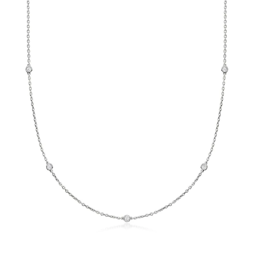 Ross-Simons Lab-Grown Diamond Station Necklace in Sterling Silver 1