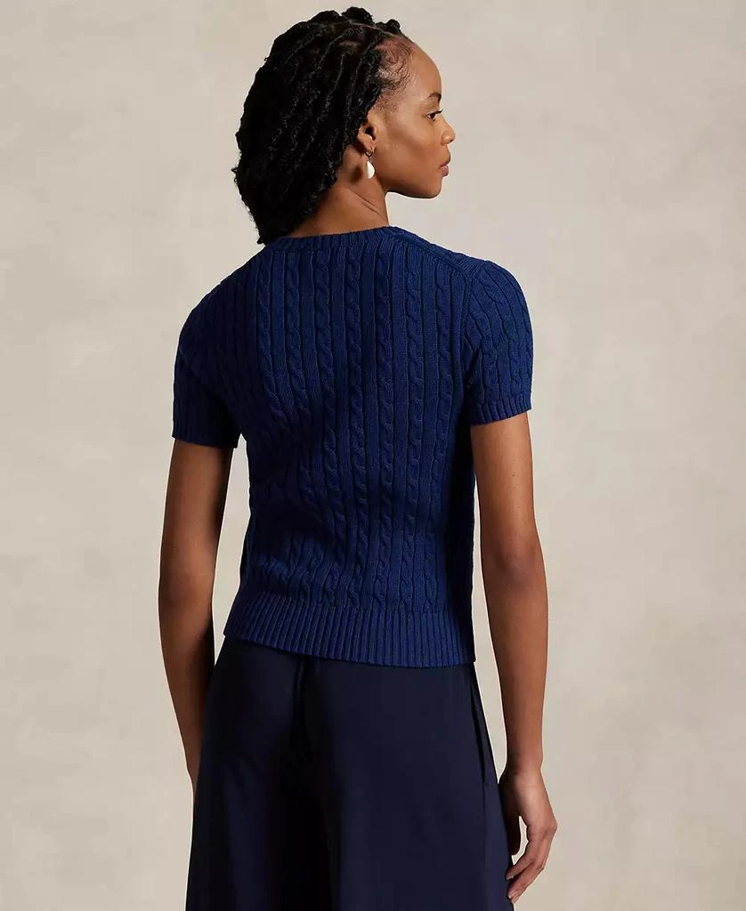 Ralph Lauren Women's Cable-Knit Cotton Short-Sleeve Sweater 4