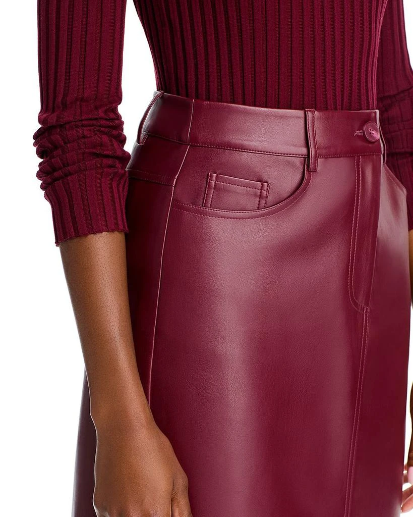 T Tahari Faux Leather Slim Midi Skirt 6