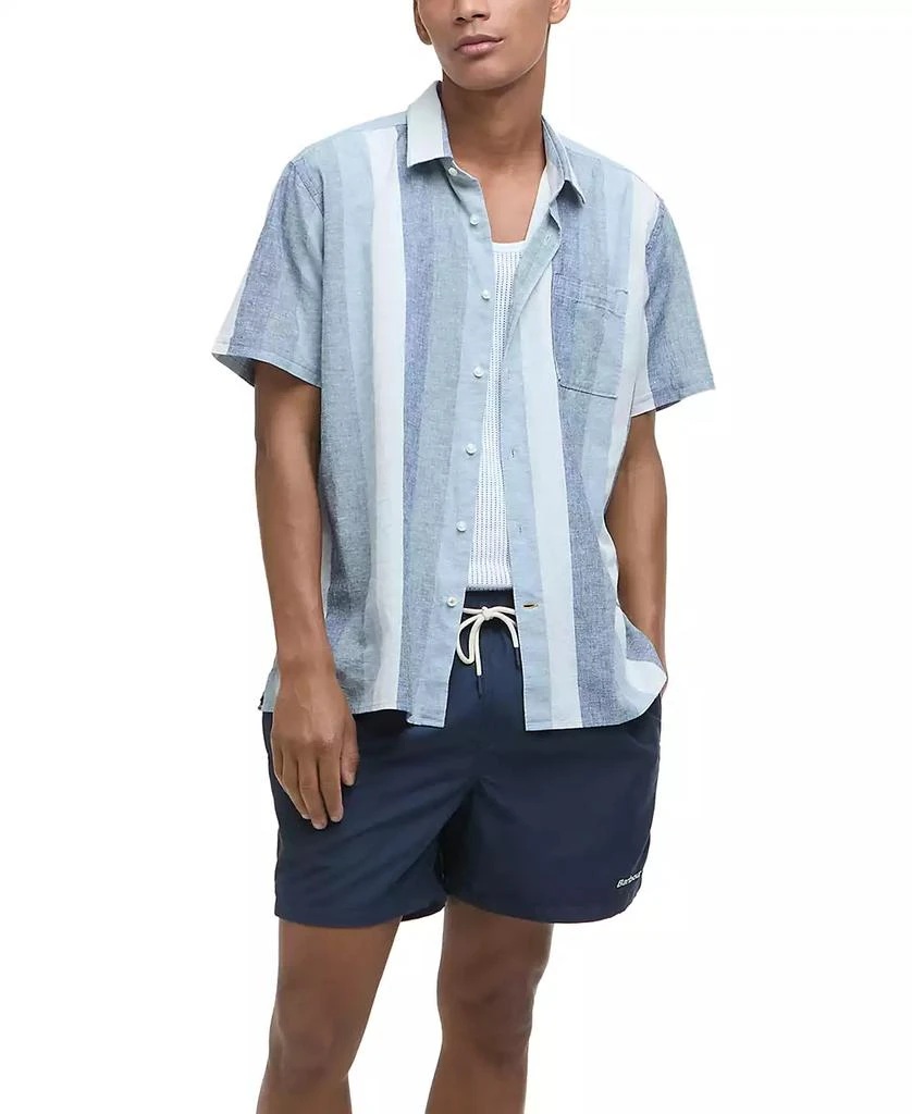 Barbour Men
s Portwell Linen Summer-Fit Stripe Button-Down Shirt 5