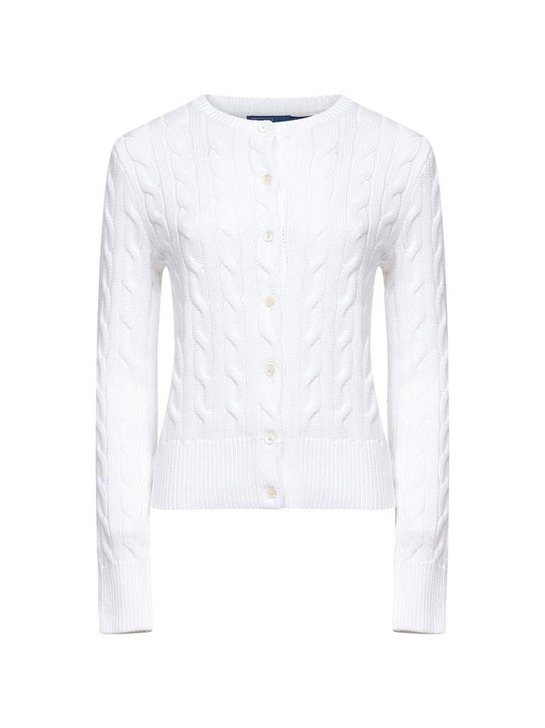 Ralph Lauren POLO RALPH LAUREN | White cable-knit cotton crewneck cardigan | Women | S