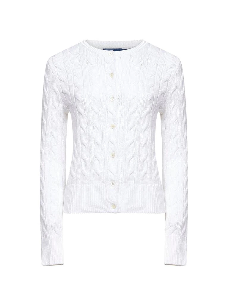 Ralph Lauren POLO RALPH LAUREN | White cable-knit cotton crewneck cardigan | Women | S 1