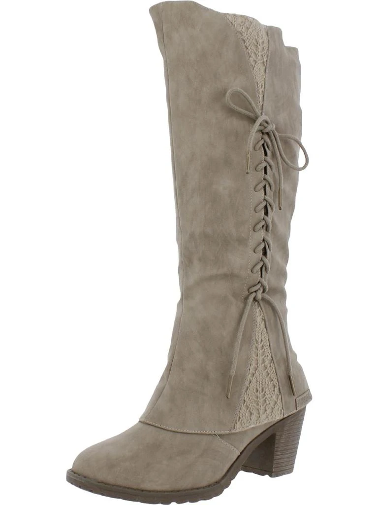 LUKEES by MUK LUKS Lacy Leo Womens Faux Leather Comfort Knee-High Boots 4