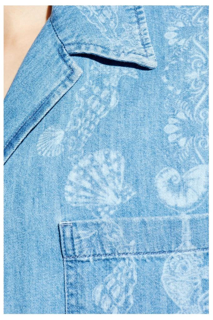 Versace Versace Pattern-Printed Short-Sleeved Denim Shirt 5