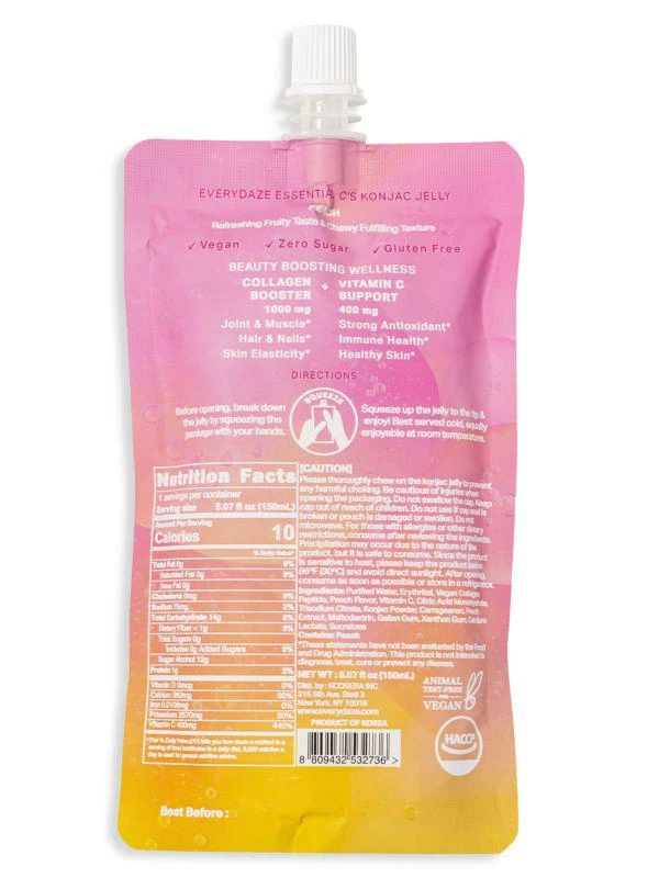 Everydaze 20-Pack Essential C's Peach & Mango Konjac Jelly 4