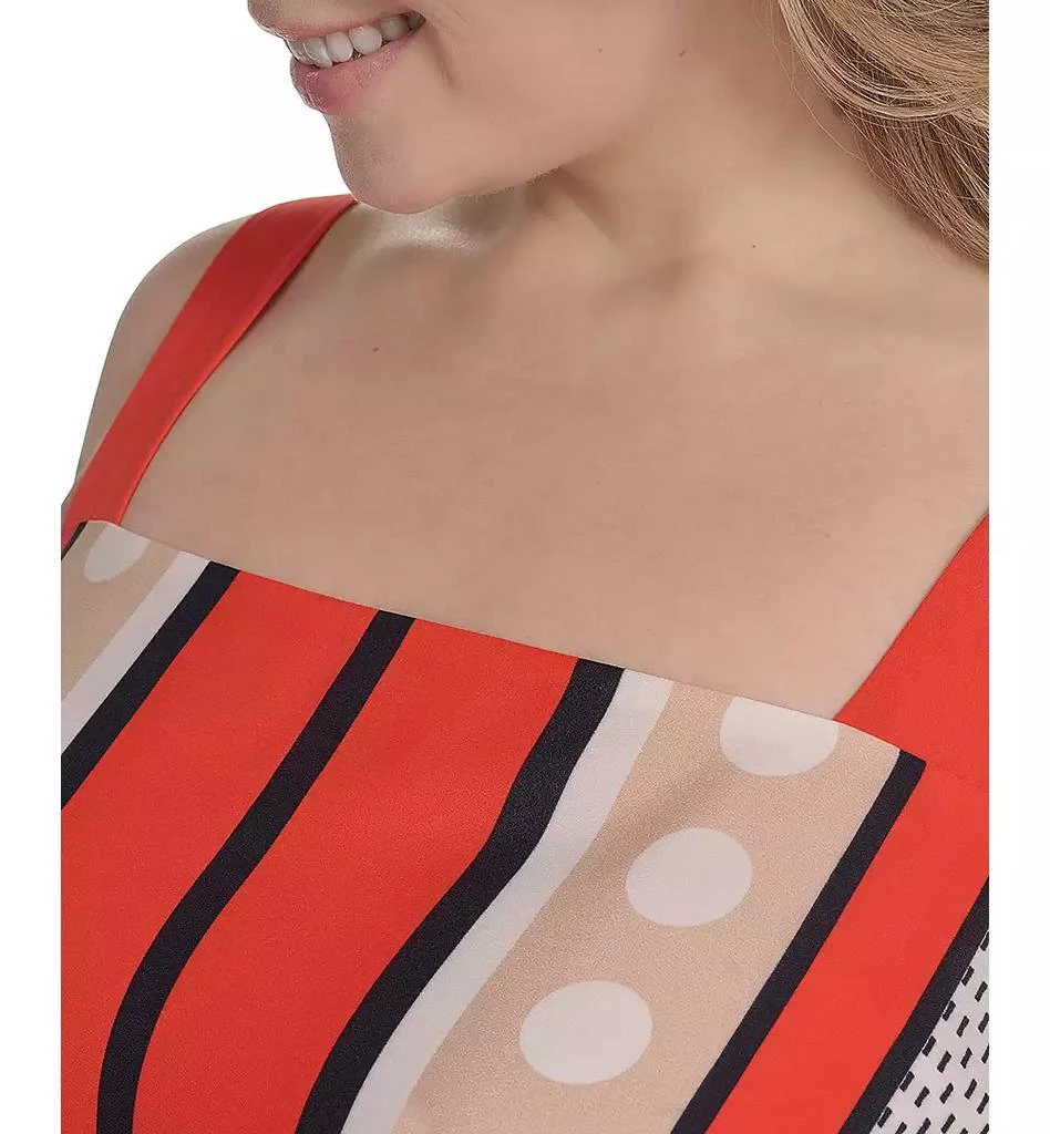 Eliza J Plus Size Printed Square-Neck Maxi Dress 4