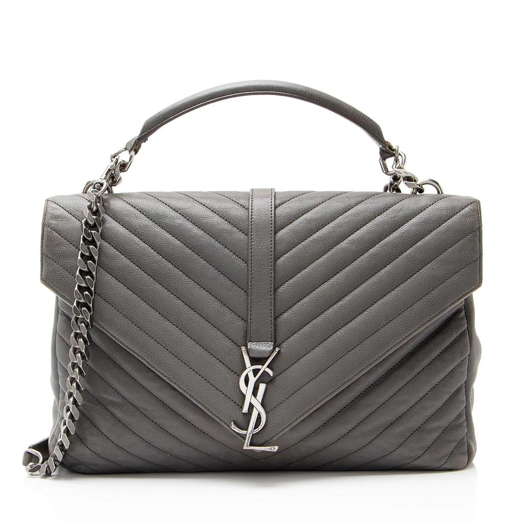 Yves Saint Laurent Matelasse Calfskin Monogram College Large Shoulder Bag